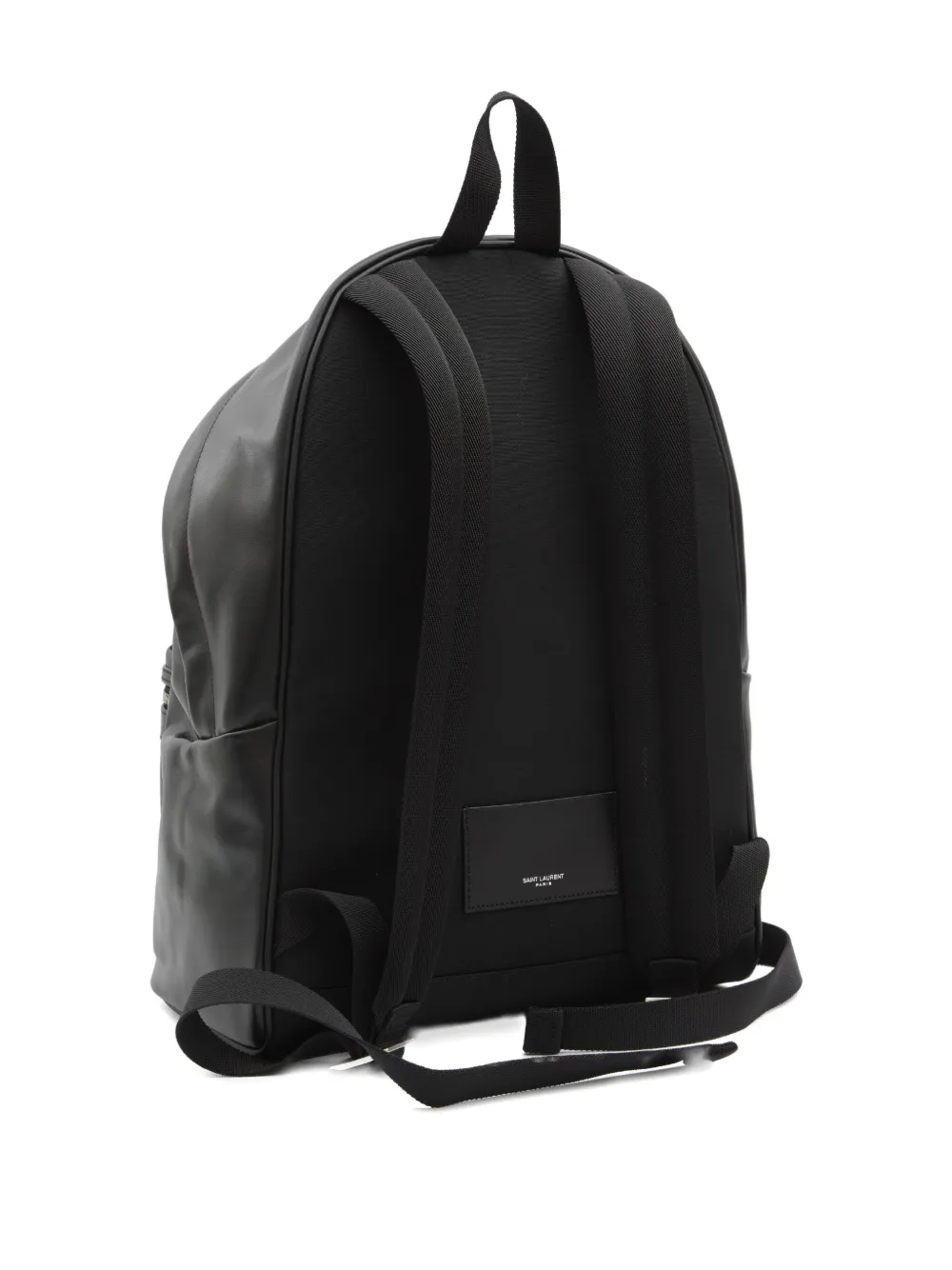 Saint Laurent embossed-logo leather backpack Zwart