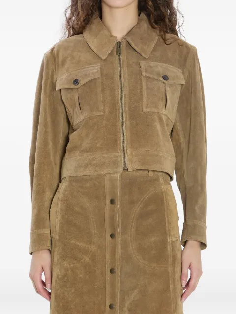 Arma pointed-collar zip-front jacket