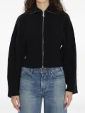 The Attico ribbed zip-up cardigan - Black