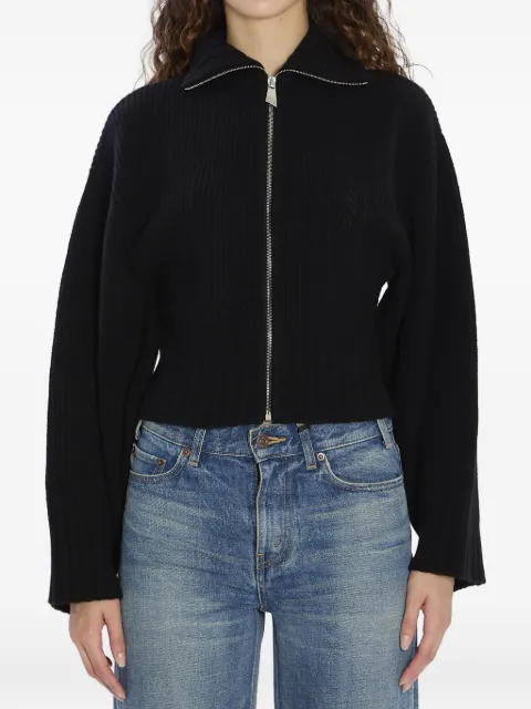 The Attico ribbed zip-up cardigan