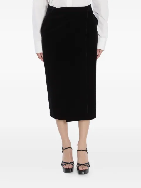 Saint Laurent falda midi de terciopelo