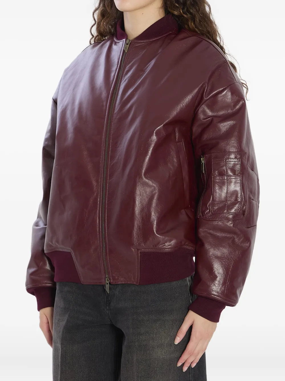 Salvatore Santoro padded leather jacket BORDEAUX|BORDEAUX