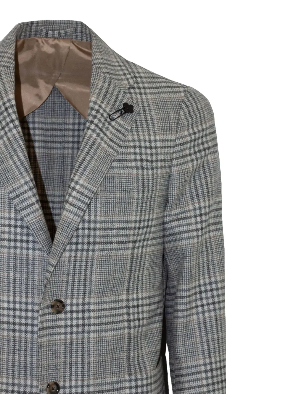Lardini Geruite blazer Grijs