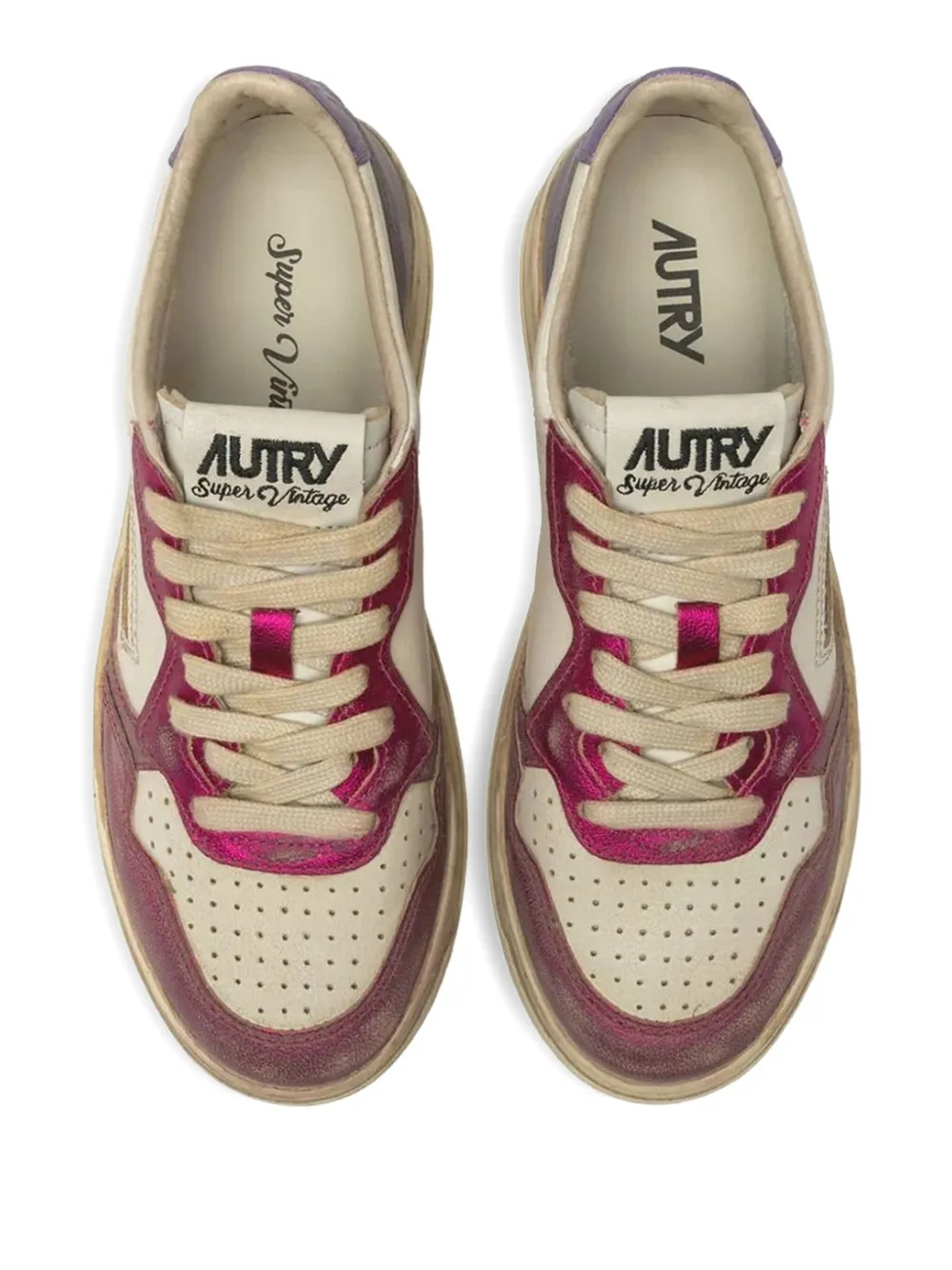 Autry Medalist perforated-toe sneakers Purple