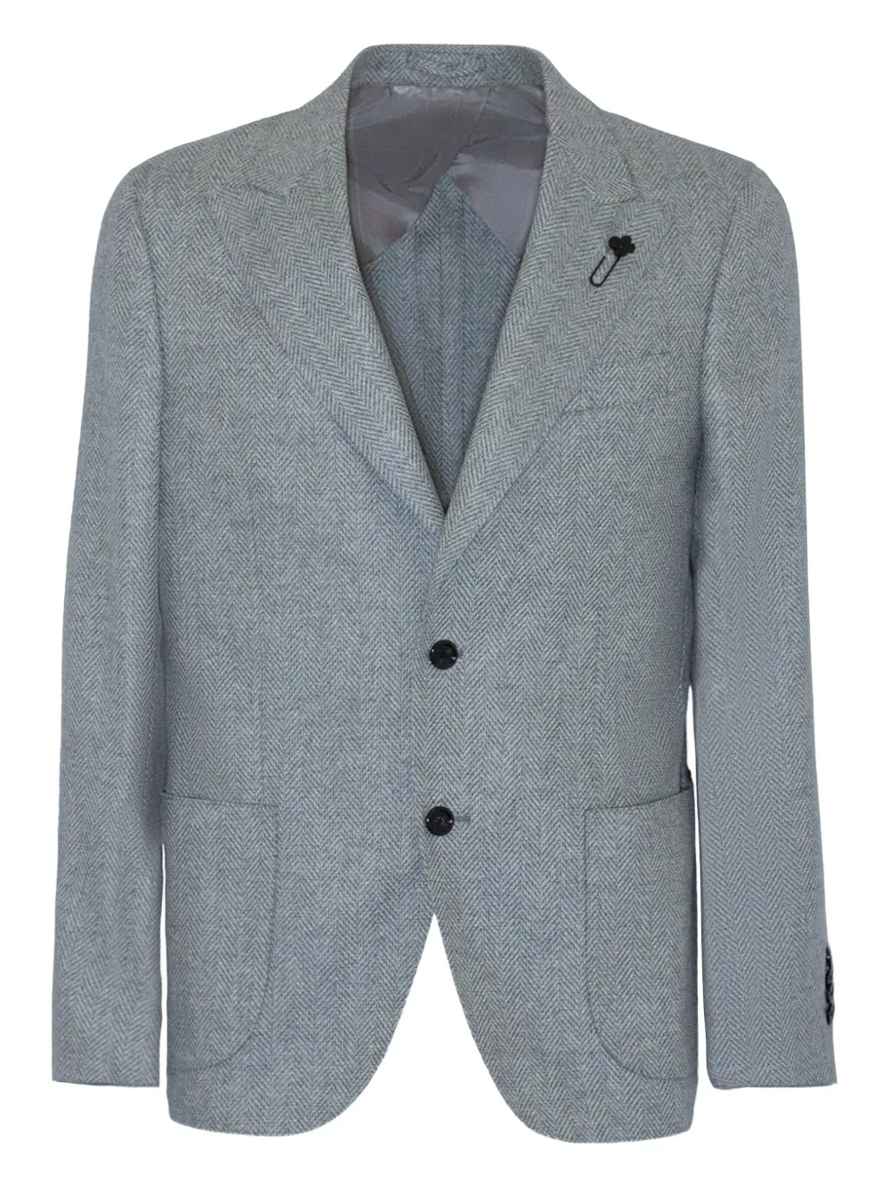 Lardini herringbone brooch-detail blazer Grijs