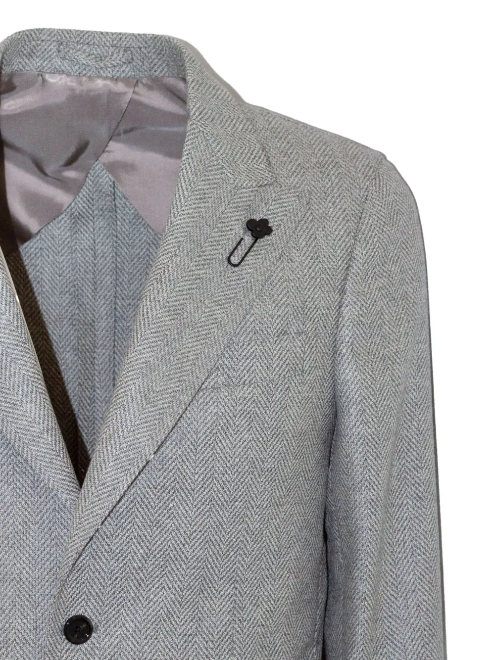 Lardini herringbone brooch-detail blazer Grijs