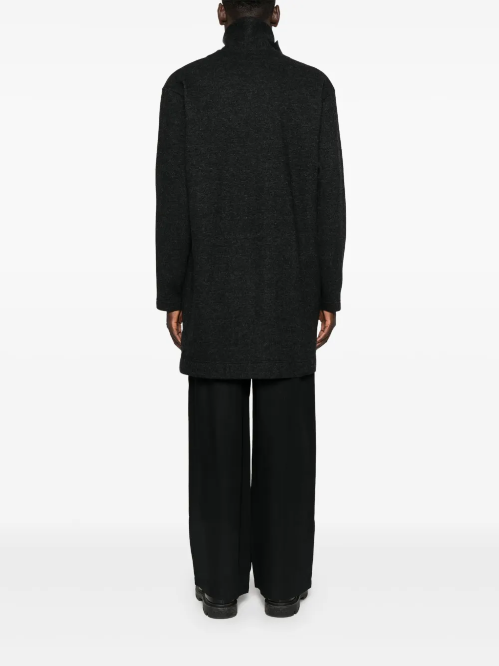 Yohji Yamamoto Button-fastening Pocket Coat In Gray