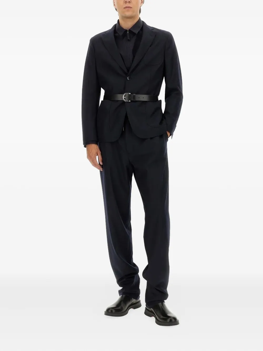 Giorgio Armani long-sleeves cotton shirt - Blauw