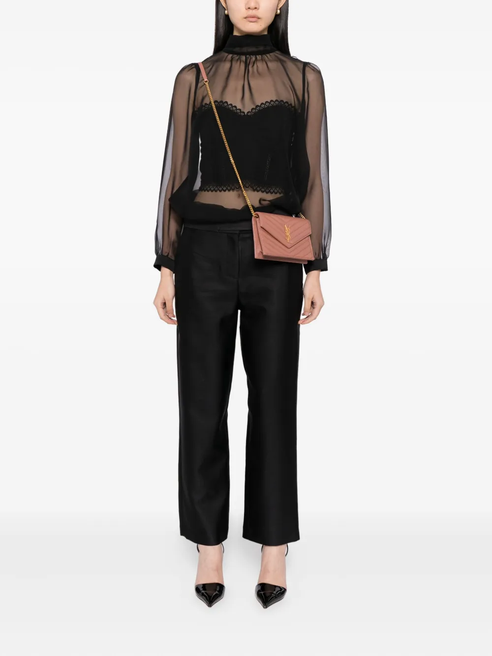 Saint Laurent Cassandre Mini Bag In Pink
