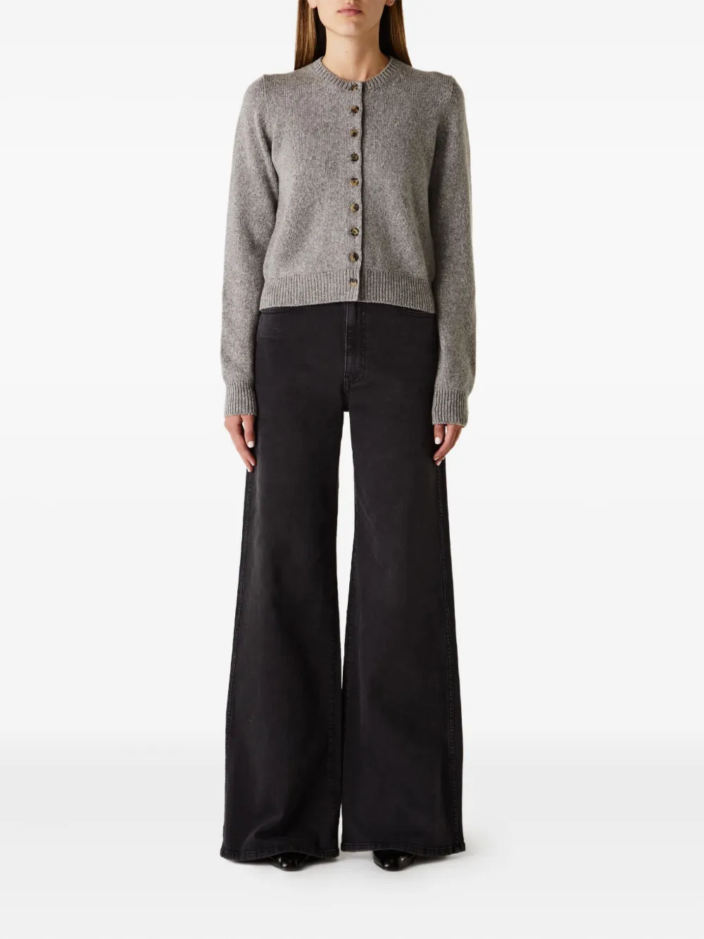 Khaite Button-front Cardigan In Gray