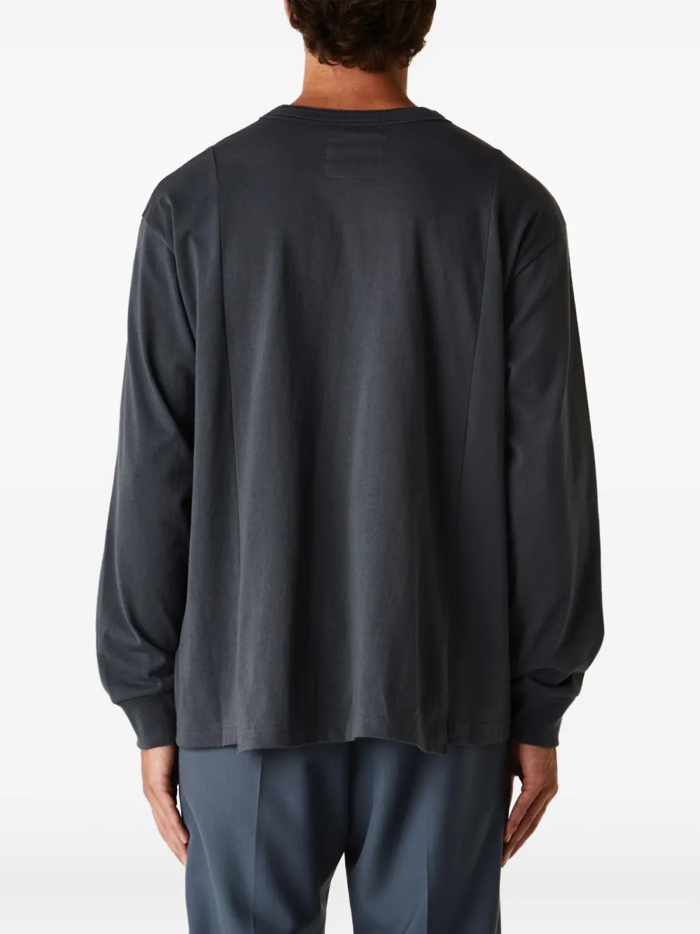 sacai T-shirt met vlakken zak Blauw