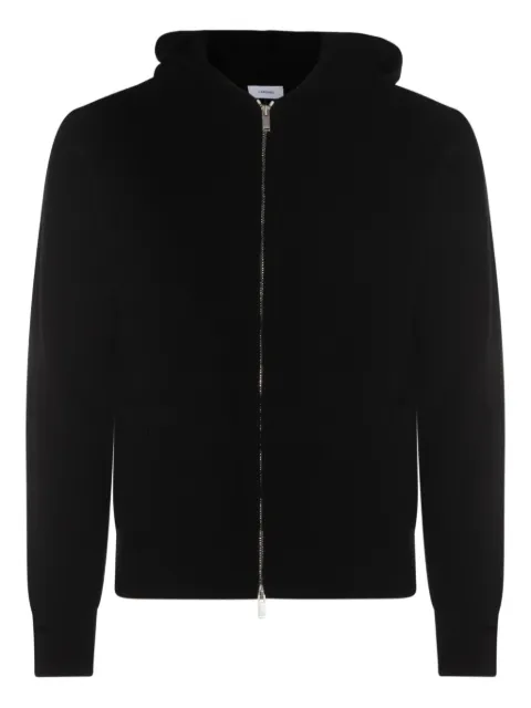 Lardini ribbed zip-up knitted hoodie