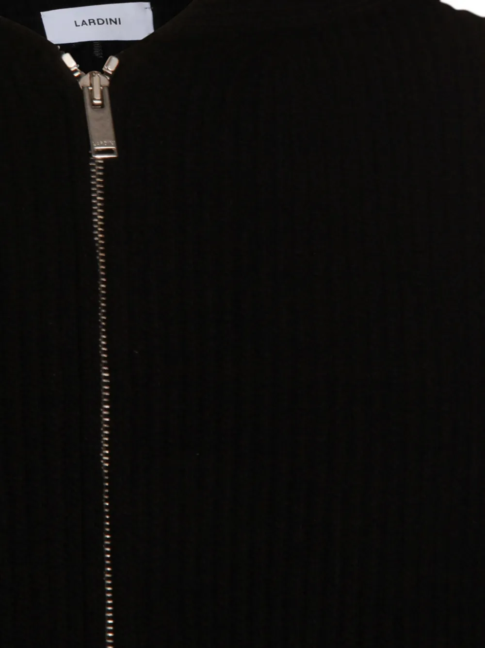 Lardini ribbed zip-up knitted hoodie Zwart