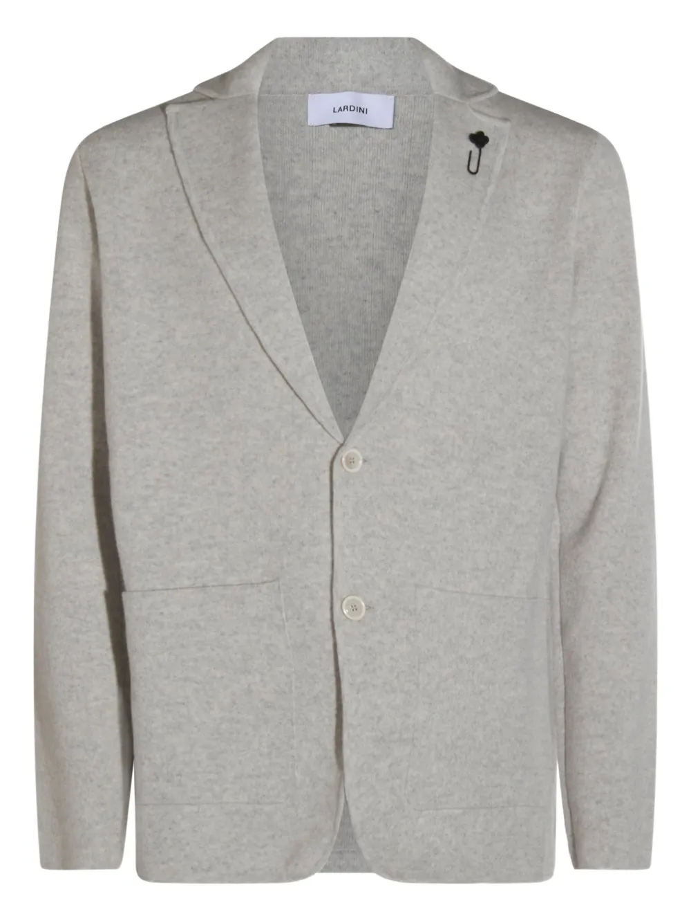 Lardini flower-embellished buttoned cardigan Grijs