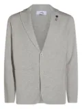 Lardini flower-embellished buttoned cardigan - Grey
