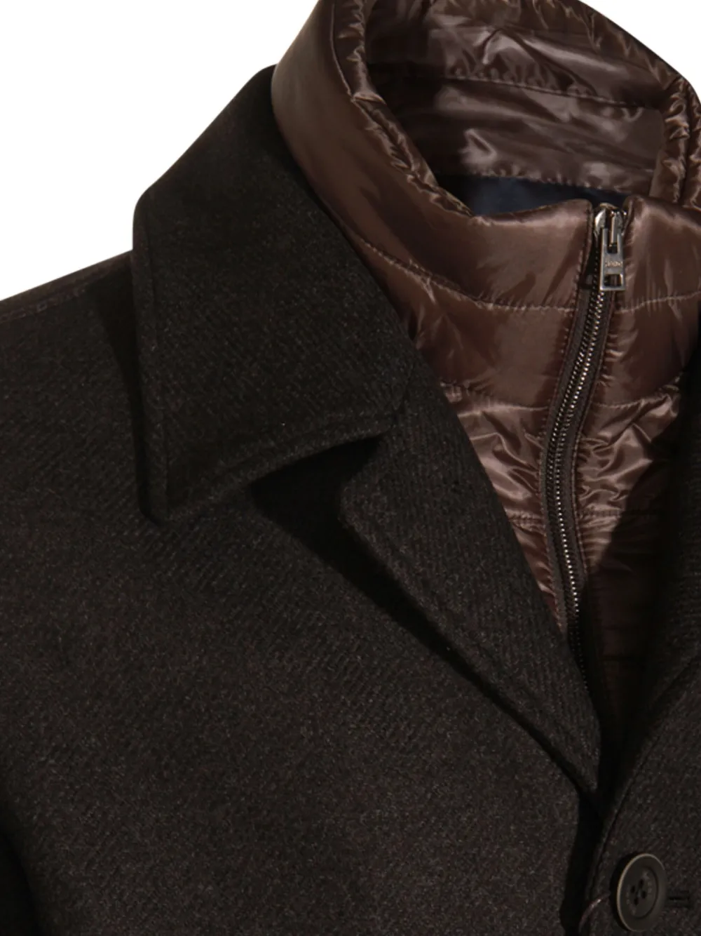 Herno button-fastening detachable-liner coat Zwart