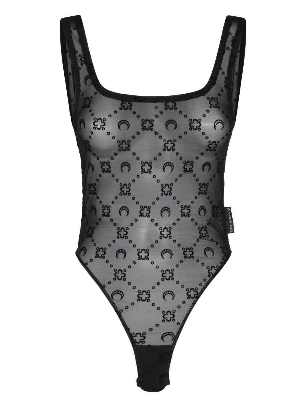 Marine Serre sleeveless bodysuit Zwart