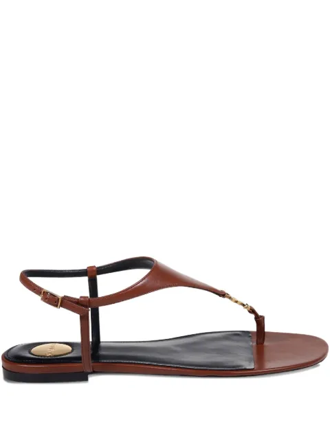 Saint Laurent T-strap logo-embellished leather sandals