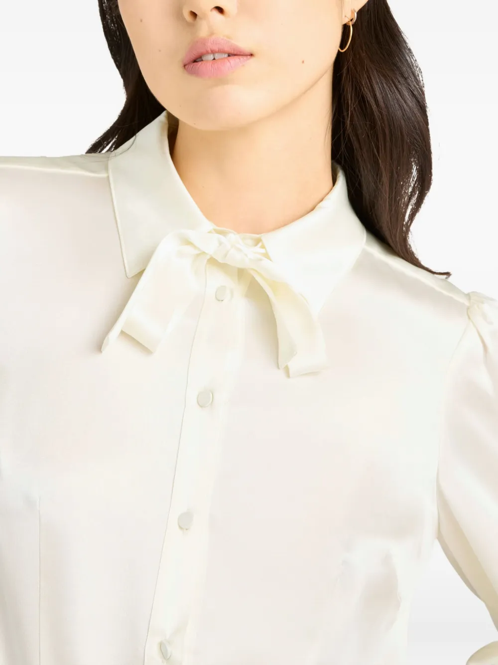 Cinq A Sept Troyer blouse met gestrikte hals Beige