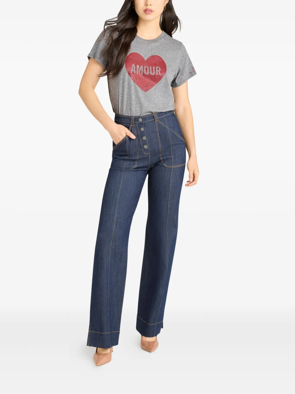 Cinq A Sept heart-embellished T-shirt | T-Shirts & Jersey Shirts | Image 2