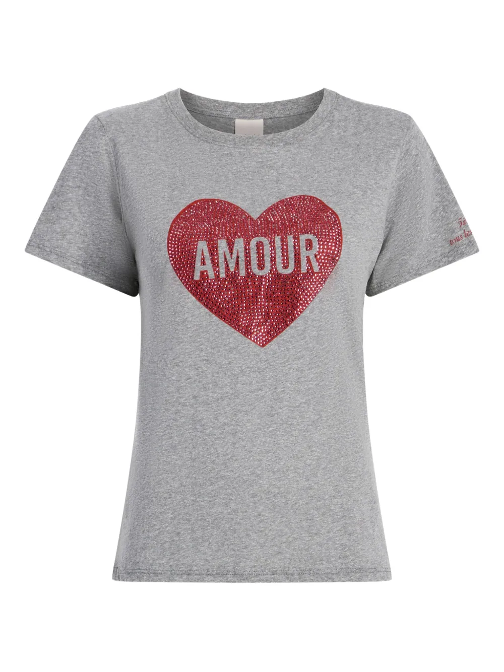 Cinq A Sept heart-embellished T-shirt | Grey | Image 1