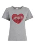 Cinq A Sept heart-embellished T-shirt - Grey