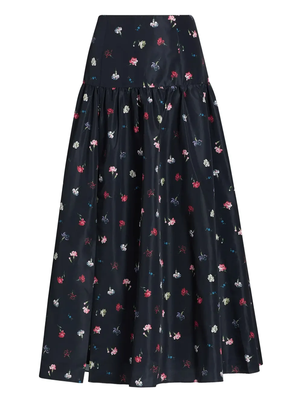 Cinq À Sept Theora Tumbling-carnations Midi Skirt In Black