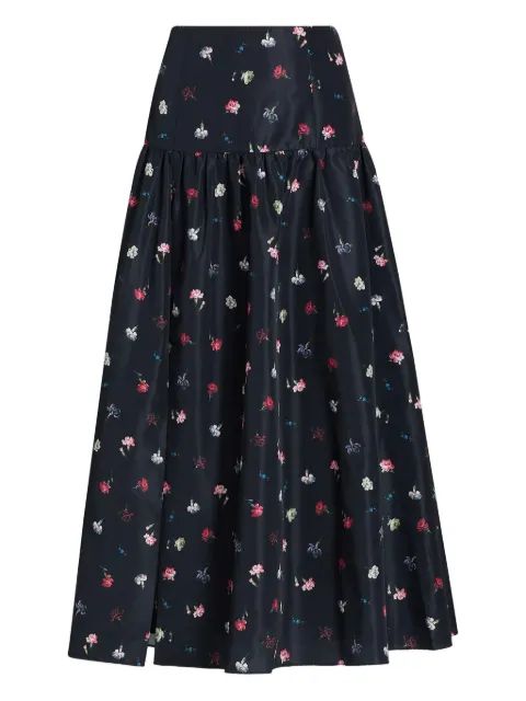 Cinq A Sept Theora tumbling-carnations midi skirt