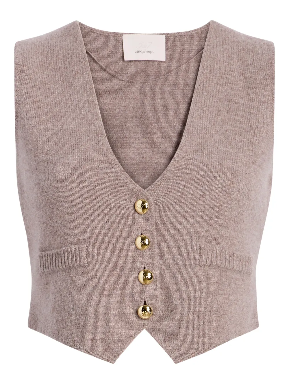 Cinq À Sept Mykah Cashmere Buttoned Gilet In Neutral