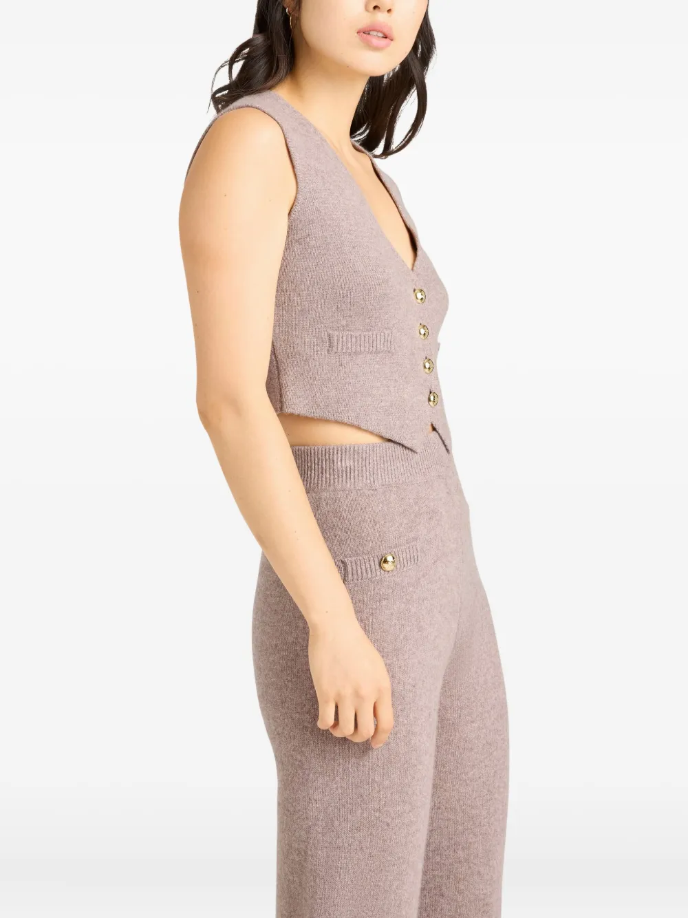 Cinq À Sept Mykah Cashmere Buttoned Gilet In Neutral