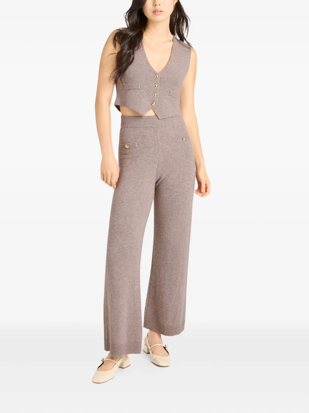 Cinq À Sept Mykah Cashmere Buttoned Gilet In Neutral