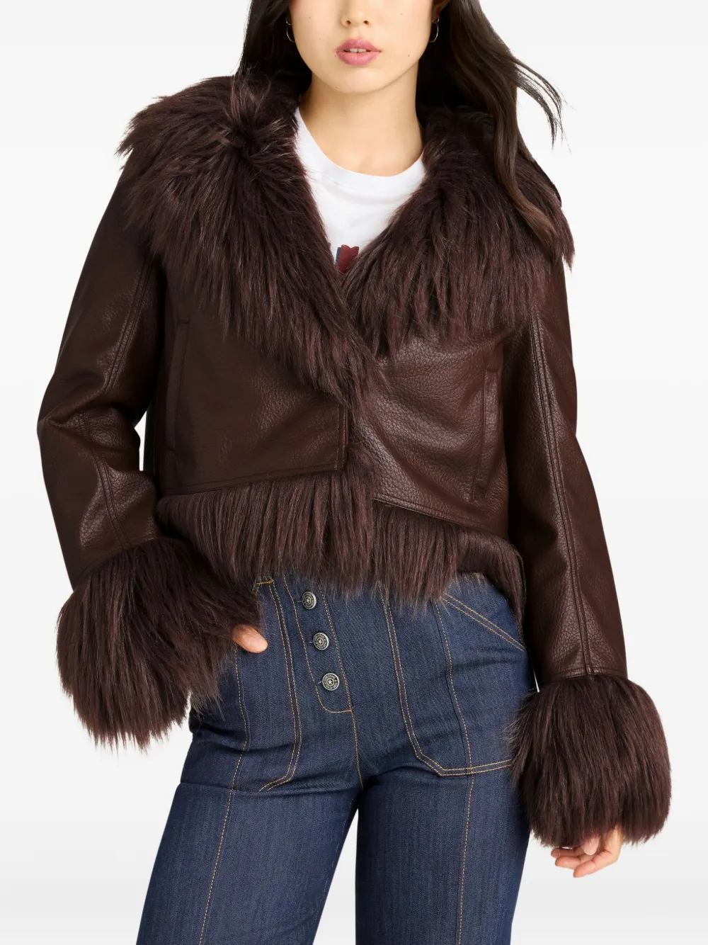 Cinq A Sept Panama jack van imitatiebont Bruin