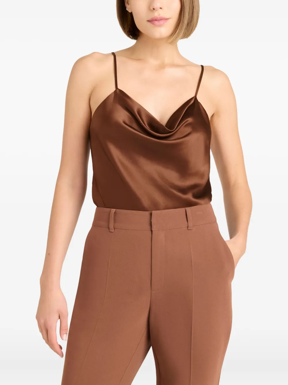 Cinq A Sept Marta zijden top Bruin