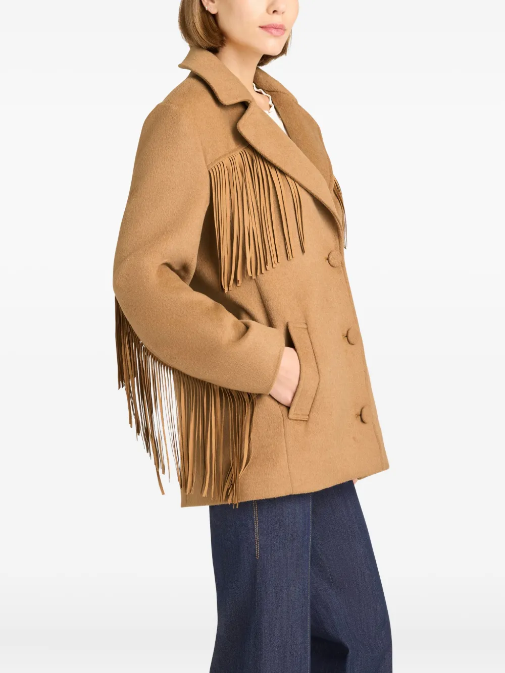 Cinq À Sept Cinq A Sept Keeley Fringe Trim Coat In Brown