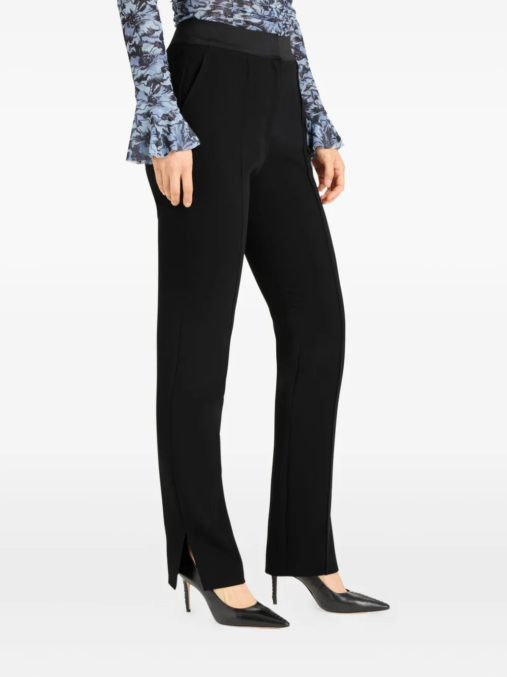 Cinq À Sept Split-hem Trousers In Black