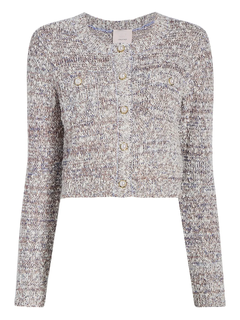 Cinq A Sept pearl-button tweed cardigan | Neutrals | Image 1
