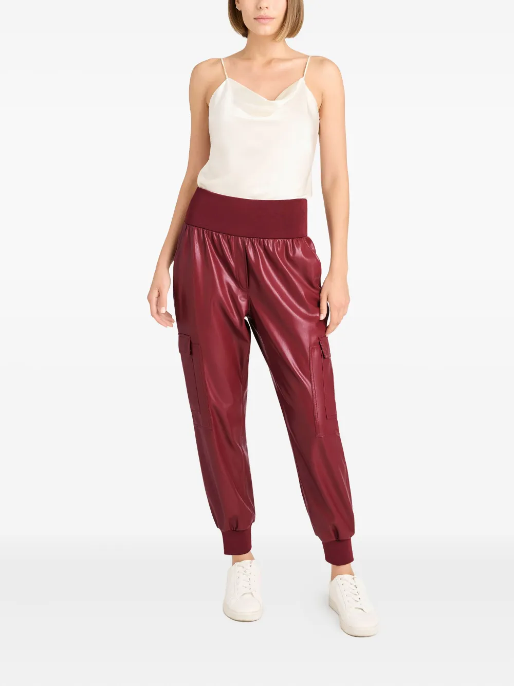 Cinq A Sept Giles broek met toelopende pijpen en elastische taille - Rood