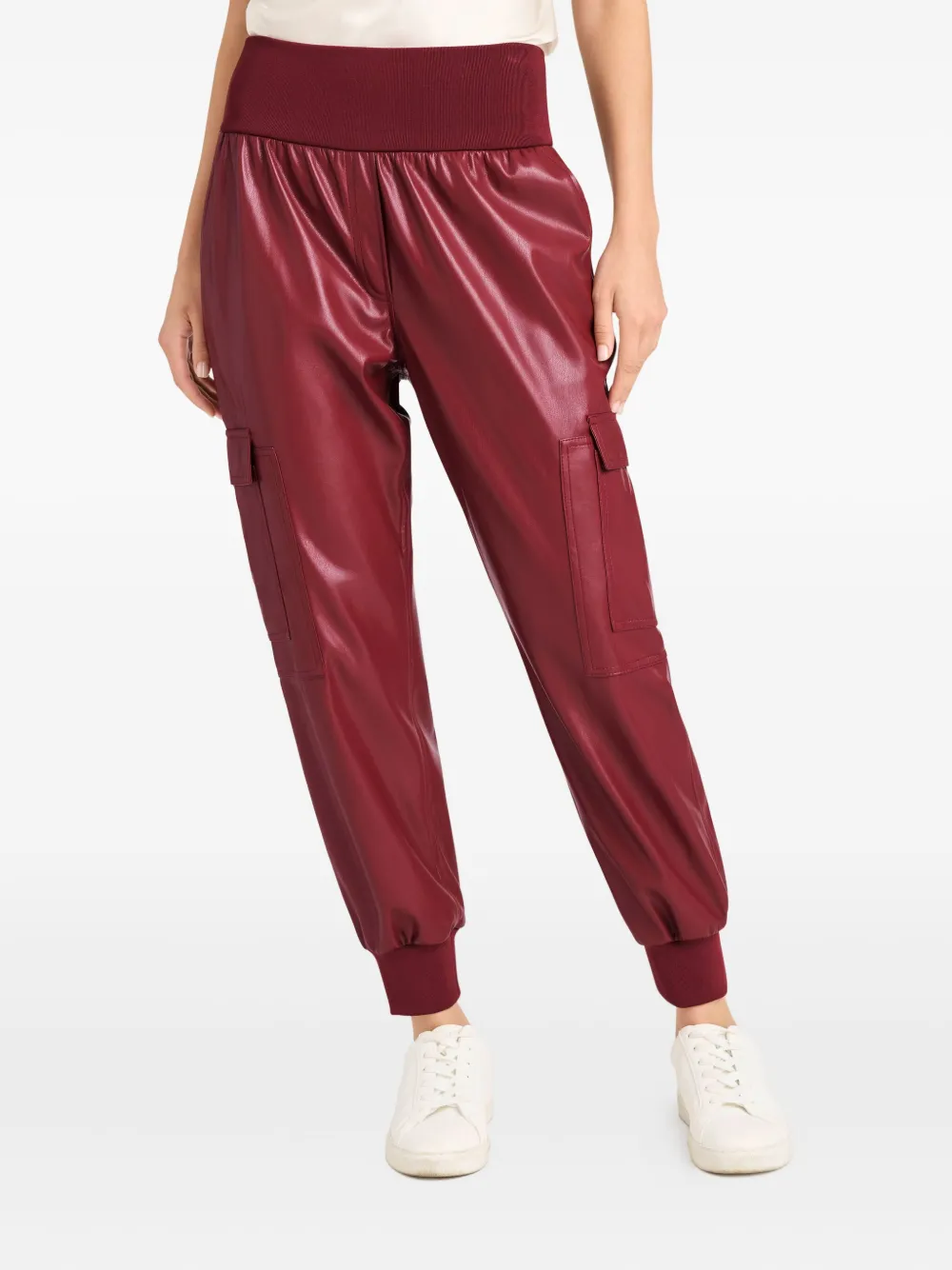 Cinq À Sept Giles Elastic-waist Tapered Trousers In Burgundy