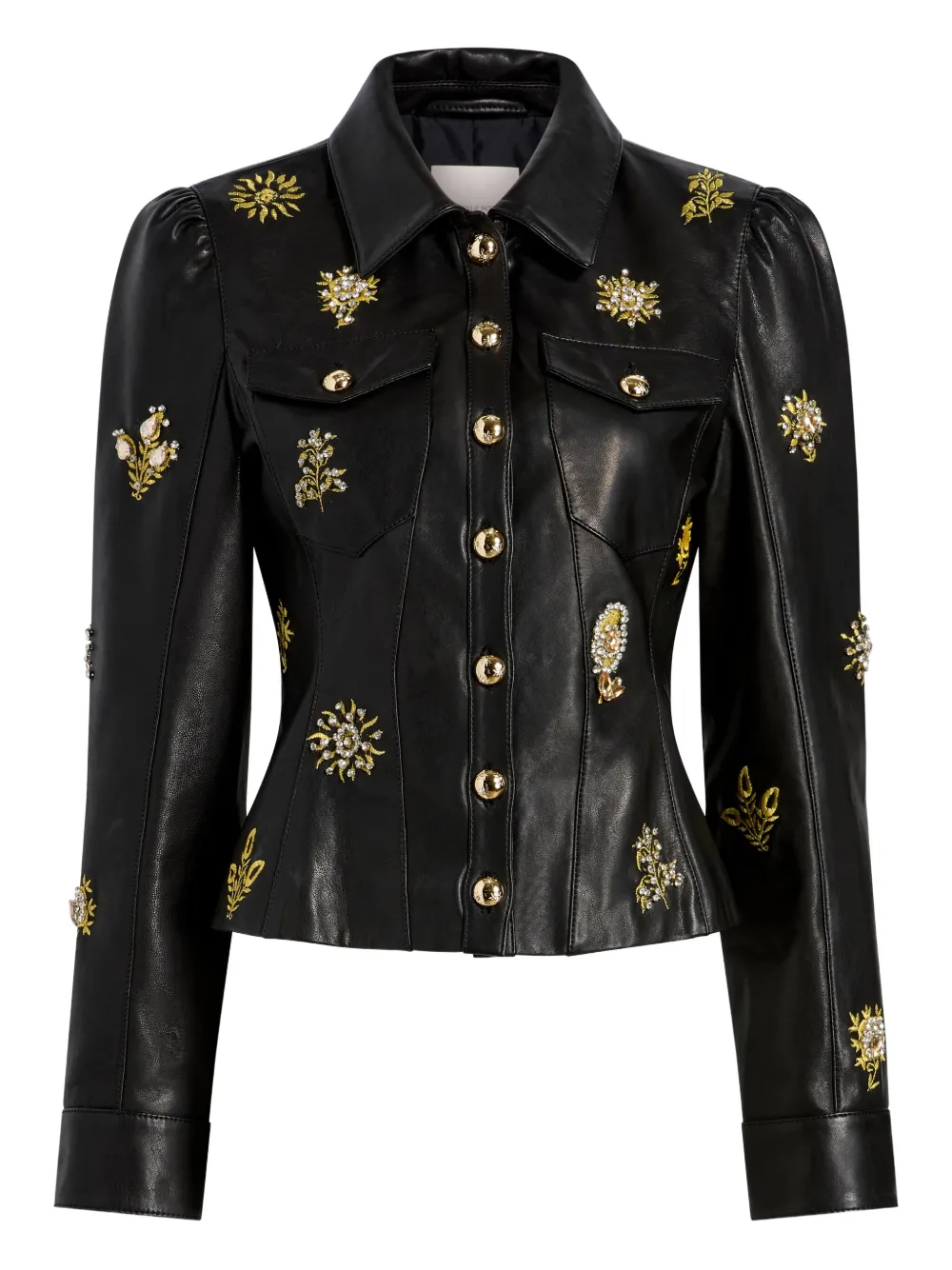 Cinq A Sept Leila Sarita embellished-leather jacket - ブラック Cinq A Sept Leila Sarita embellished-leather jacket - ブラック