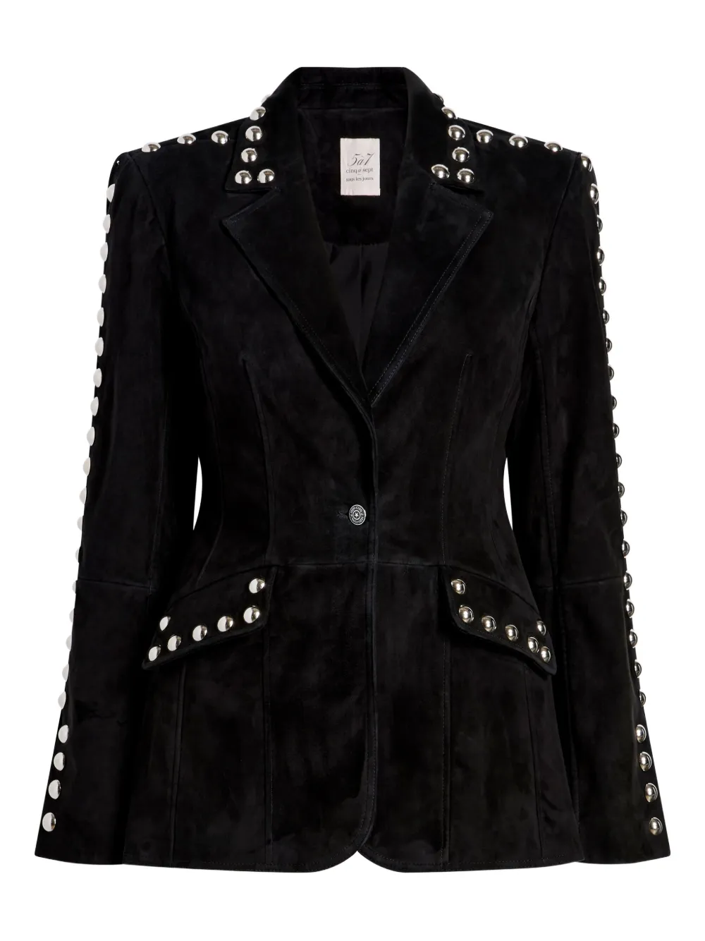 Cinq A Sept Milly studded suede jacket - ブラック Cinq A Sept Milly studded suede jacket - ブラック