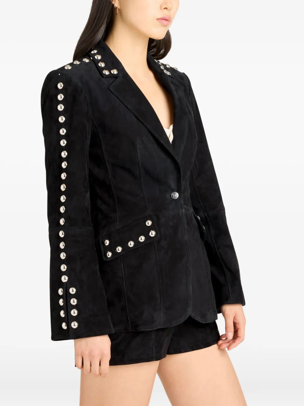 Cinq A Sept Milly suède jack met studs Zwart
