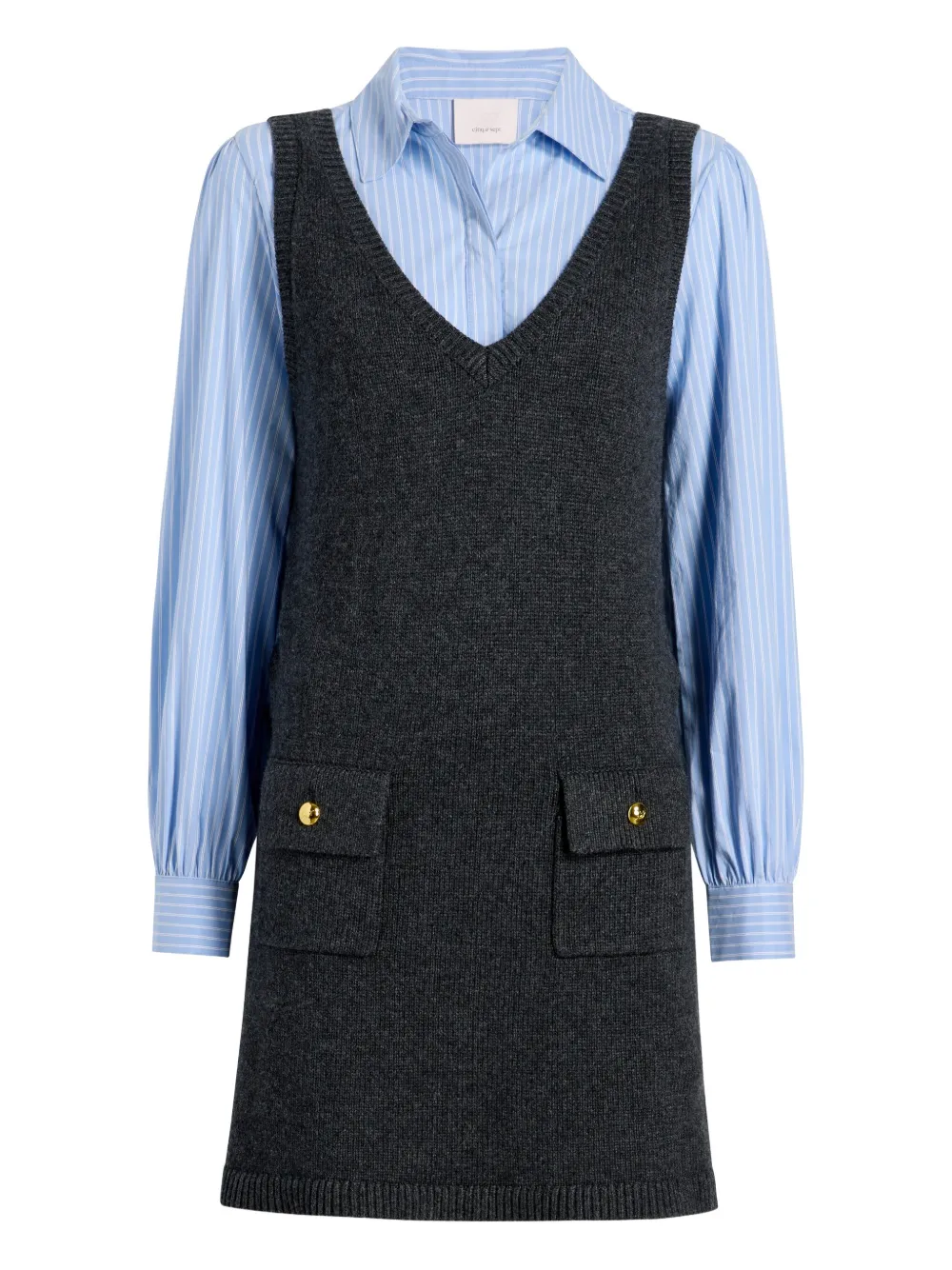 Cinq A Sept pocket-detail v-neck dress | Black | Image 1