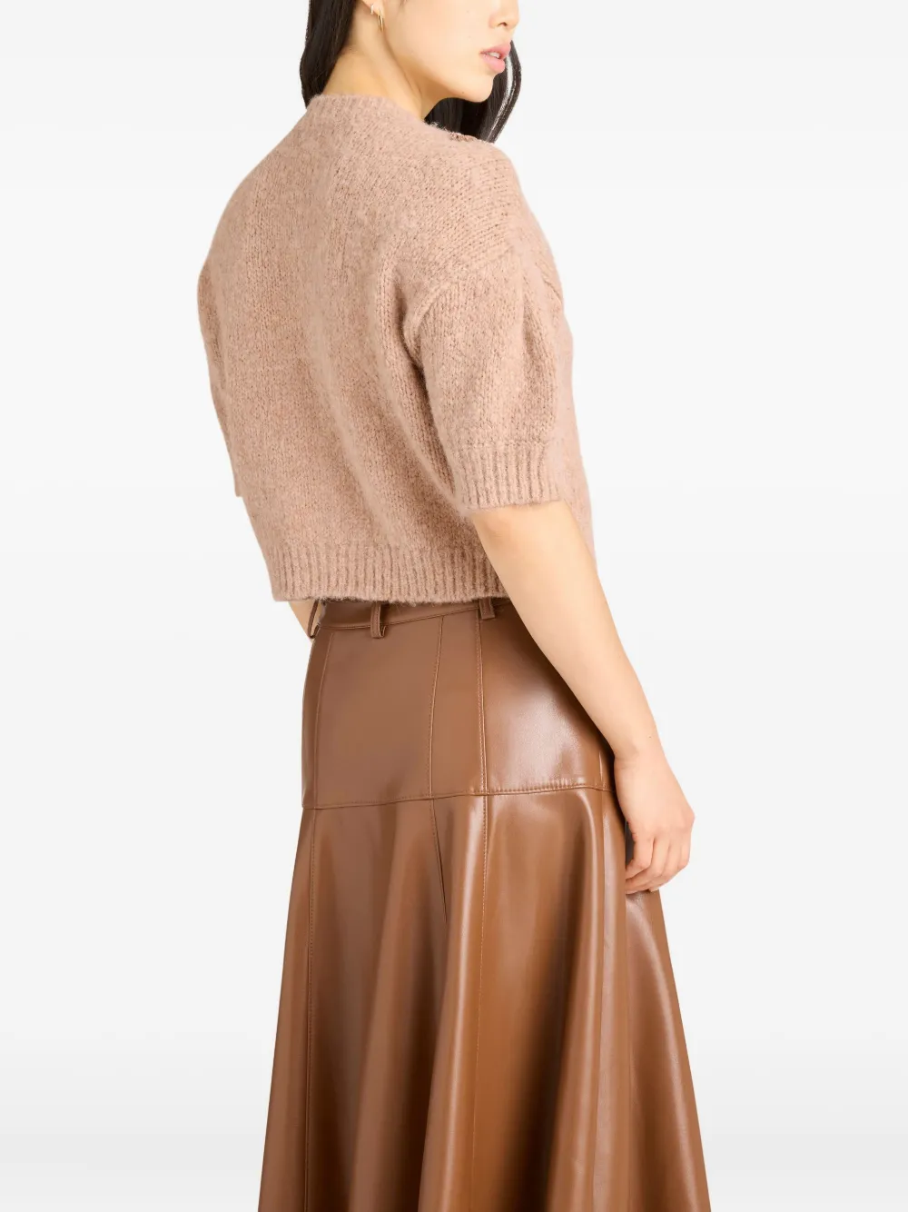 Cinq À Sept Millicent Embellished Puff-sleeve Cardigan In Neutral