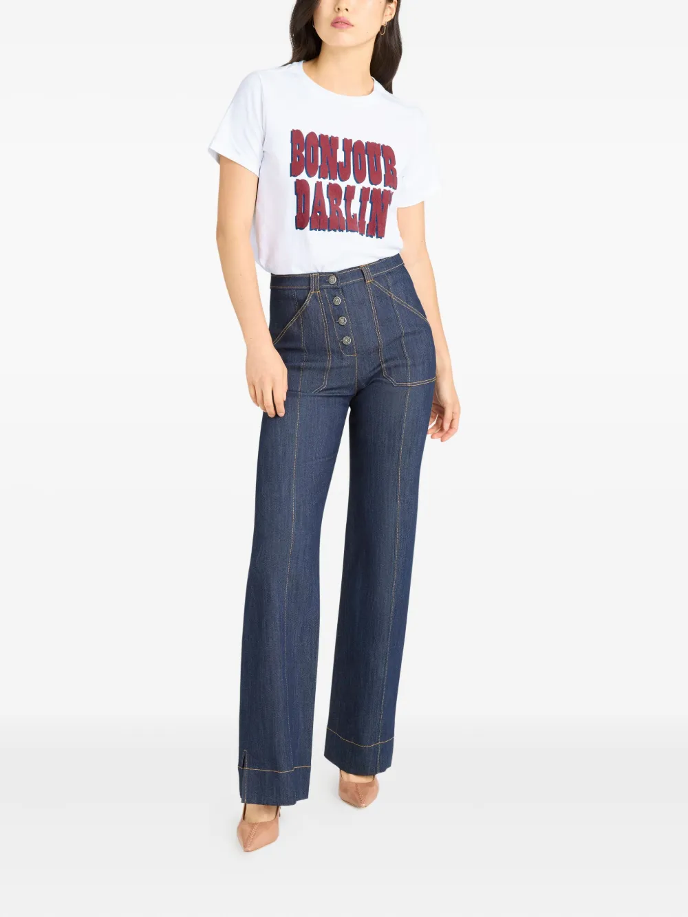 Cinq A Sept Bonjour Darlin' T-shirt | T-Shirts & Jersey Shirts | Image 2