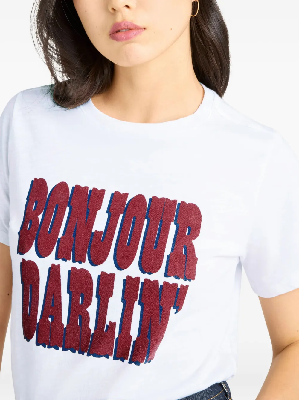 Cinq À Sept Bonjour Darlin Graphic T-shirt In White