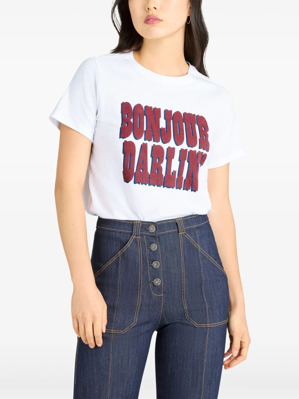 Cinq A Sept Bonjour Darlin' T-shirt Wit