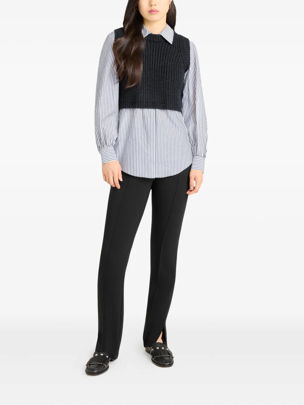 Cinq À Sept Mara Shaker Vest Top In Black