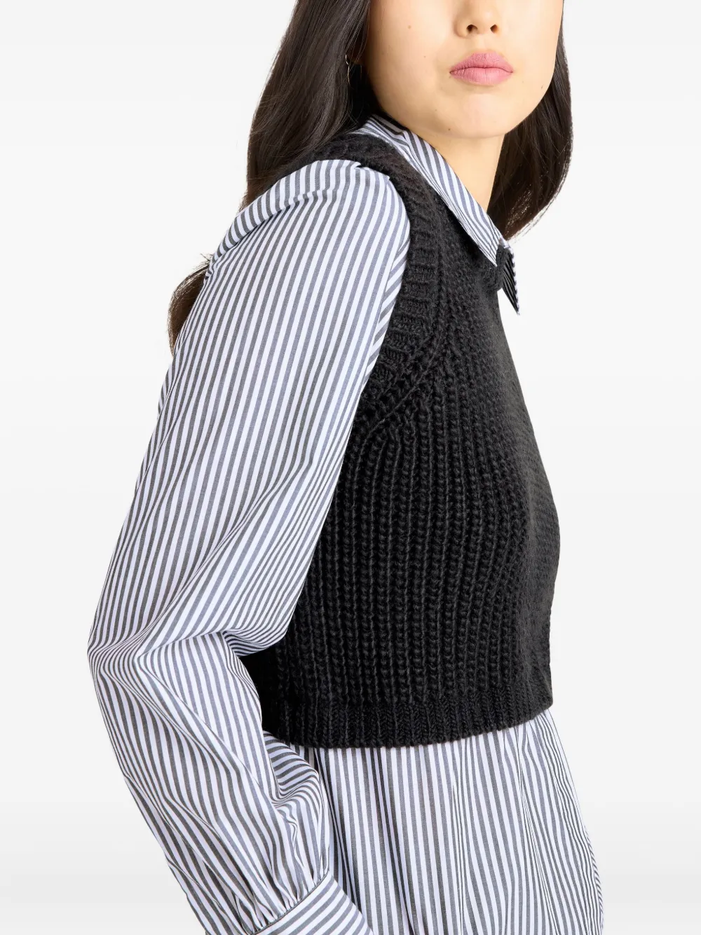 Cinq À Sept Mara Shaker Vest Top In Black