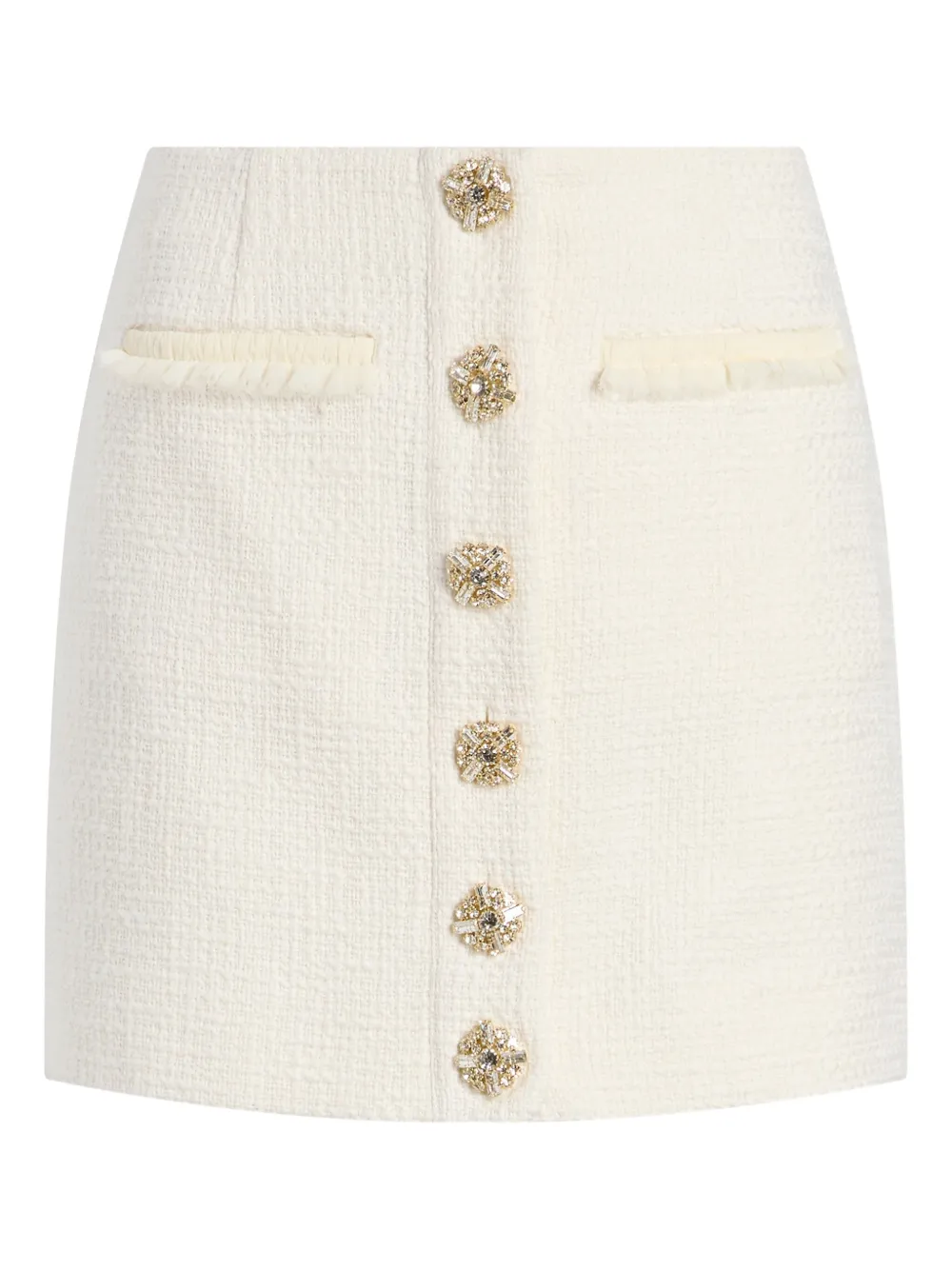 Cinq À Sept Linda Tweed Mini Skirt In White