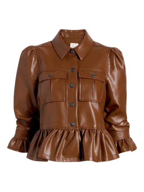 Cinq A Sept puff-sleeve ruffled jacket